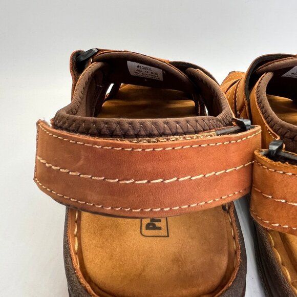 Propet Joseph Brown Fisherman Sandals Mens Size 15M Leather Comfort Hook Loop - Picture 12 of 15